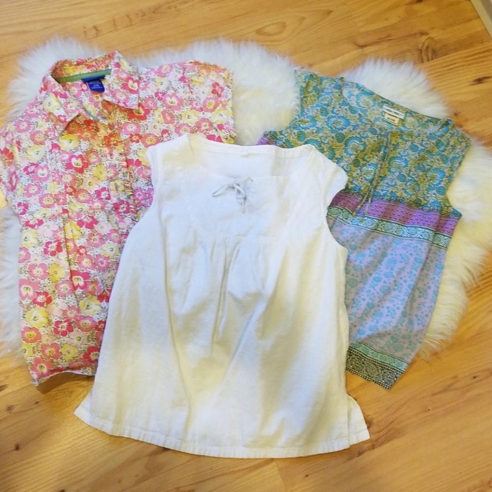 Three 7/8 little girls blouses